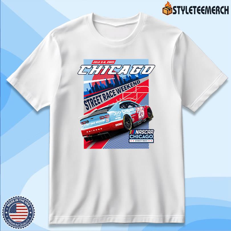 2025 NASCAR Chicago Street Race Event Car T-Shirt 4 2025 NASCAR Chicago Street Race Event Car T-Shirt
