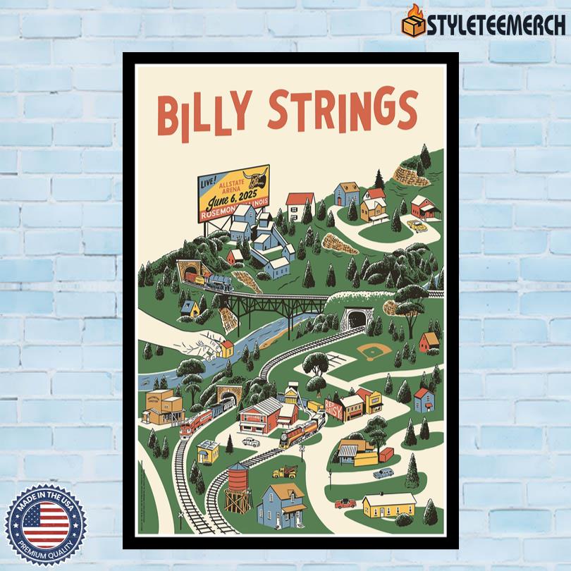 Billy Strings Rosemont IL June 6 2025 Concert Poster 4 Billy Strings Rosemont IL June 6 2025 Concert Poster